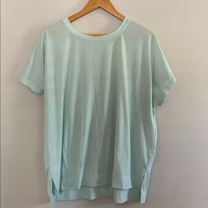Light Blue Teal Short Sleeve Athletic Top